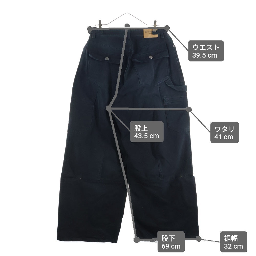 BALENCIAGA(バレンシアガ) 23AW ソフトレフトハンド ワイドカーゴデニムパンツ ブラック 767971 TNW1