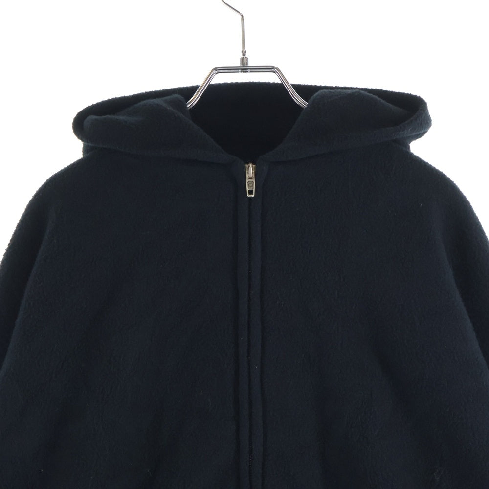 BALENCIAGA(バレンシアガ) OUTERWEAR ZIP-UP HOODIE 768694 TRVZ8 ア フリース ジップアップ バックロゴジャケット ブラック