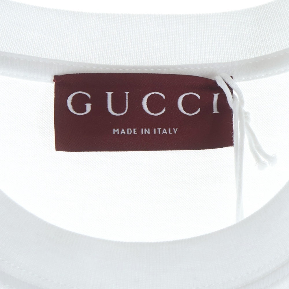 GUCCI(グッチ) Higuchi Yuko T-Shirt 日本限定 ヒグチユウコ ロゴ刺繍半袖Tシャツ ホワイト 855021 XJHTN