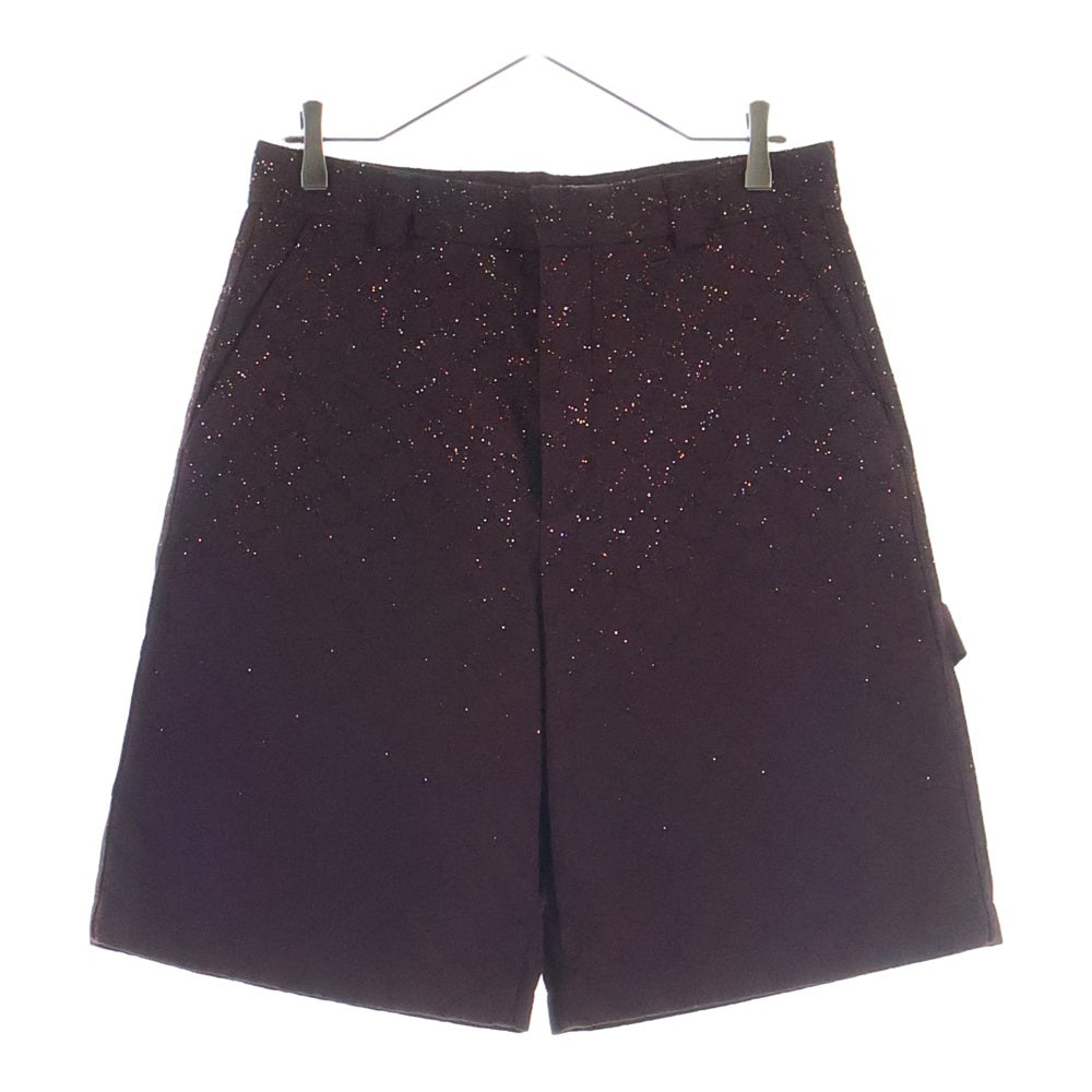 GUCCI(グッチ) Crystal GG Canvas Shorts ラインストーン装飾 GGキャンバス ショーツ ハーフパンツ バーガンディ 855092 ZKU09