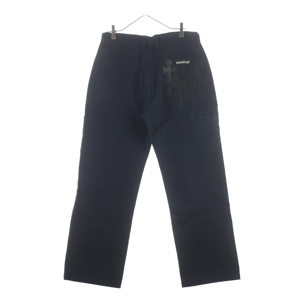 CHROME HEARTS(クロムハーツ) Cemetery Cross Leather Patch Cotton Cargo Pants セメタリー レザ クロスパッチ コットン カーゴパンツ ブラック