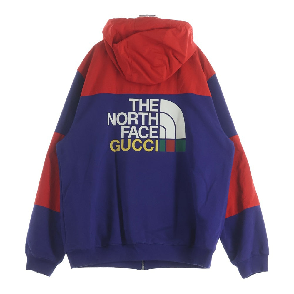 GUCCI(グッチ) adidas Hoodie アディダス ナイロン切替 ジップアップスウェットパーカー フーディー ネイビー 548334 XJEMJ