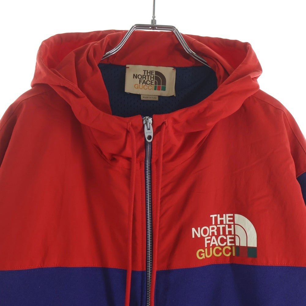 GUCCI(グッチ) adidas Hoodie アディダス ナイロン切替 ジップアップスウェットパーカー フーディー ネイビー 548334 XJEMJ