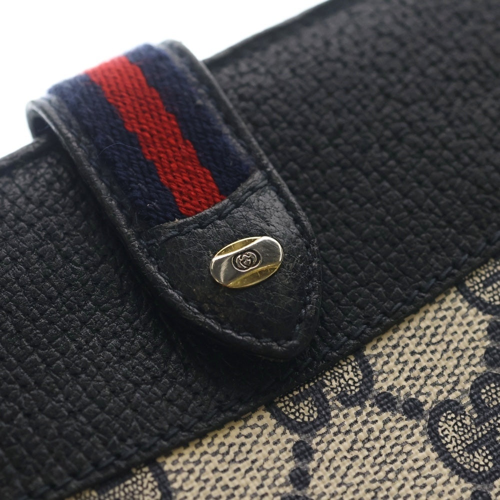 GUCCI(グッチ) VINTAGE Wallet ヴィンテージ シェリーライン ロングウォレット 長財布 ネイビー レディース
