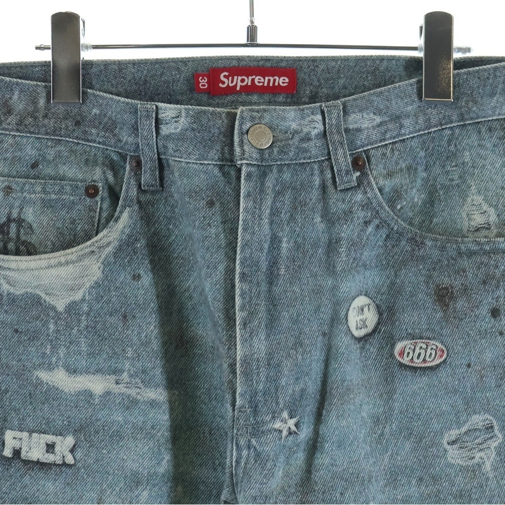 SUPREME(シュプリーム) 24AW HJR Trompe Loeil Loose Fit Jean トロンプルイユ ルーズフィット ジーンズ デニムパンツ インディゴ