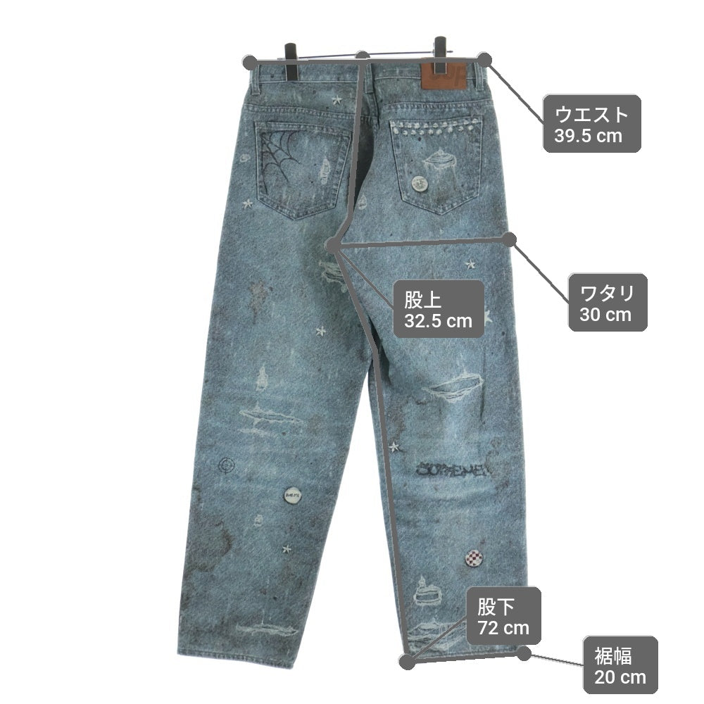 SUPREME(シュプリーム) 24AW HJR Trompe Loeil Loose Fit Jean トロンプルイユ ルーズフィット ジーンズ デニムパンツ インディゴ