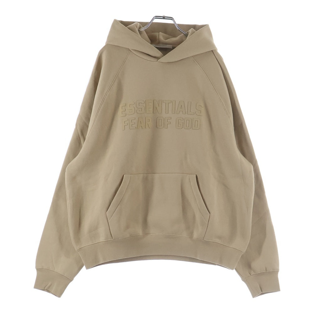 FEAR OF GOD ESSENTIALS(フィアオブゴッド エッセンシャルズ) HOODIE ラバーロゴ プルオーバースウェットパーカー フーディー ベージュ