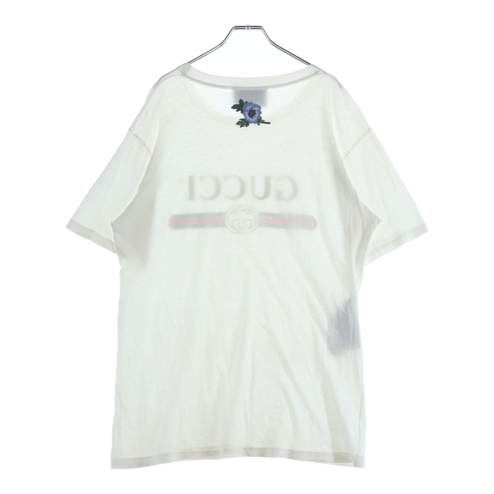 GUCCI(グッチ) Flower T-Shirt ダメージ加工 フラワーロゴ 半袖Tシャツ
