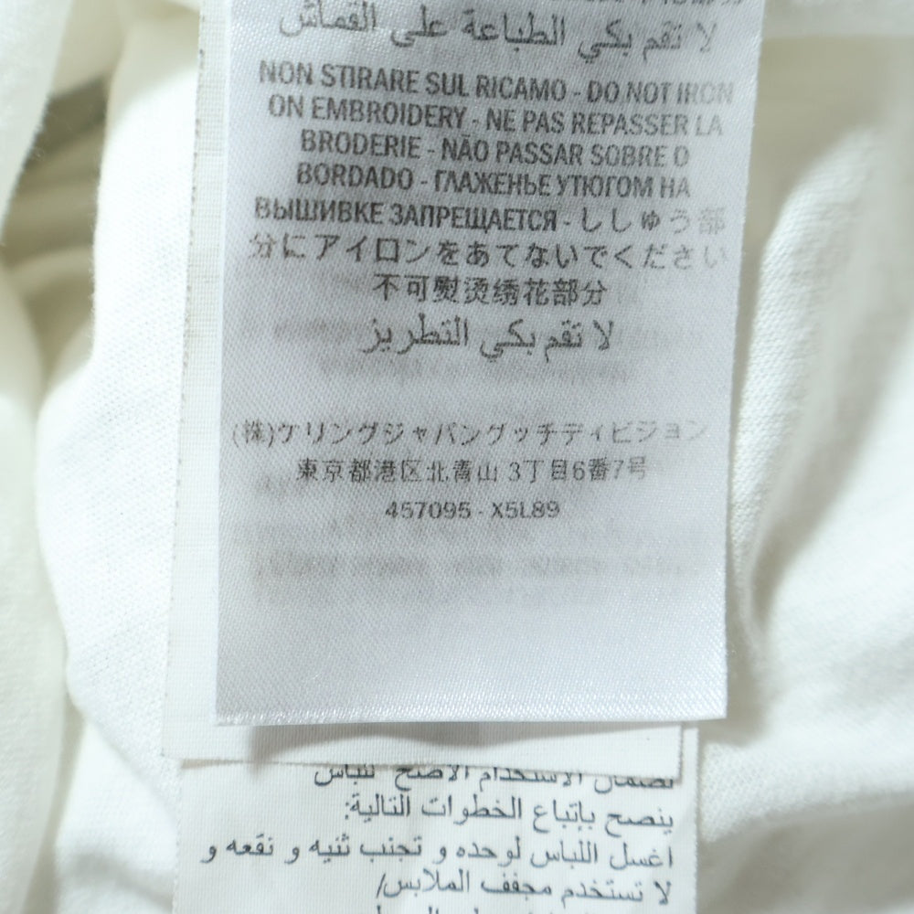 GUCCI(グッチ) Flower T-Shirt ダメージ加工 フラワーロゴ 半袖Tシャツ ホワイト 457095 X5L89