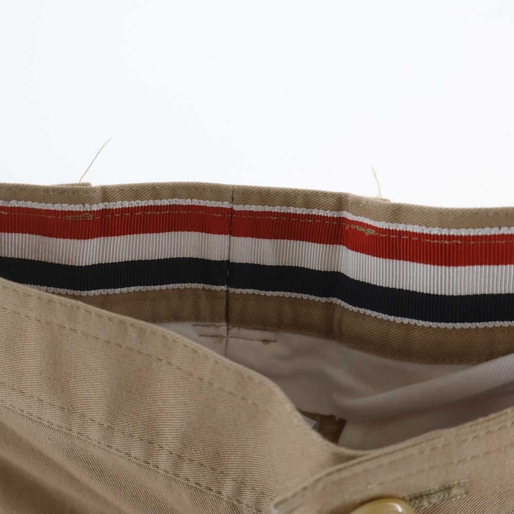 THOM BROWNE(トムブラウン) Khaki Cotton Zip Fly Dress Pants ジップフライ コットンパンツ ベージュ MTU187A00455250