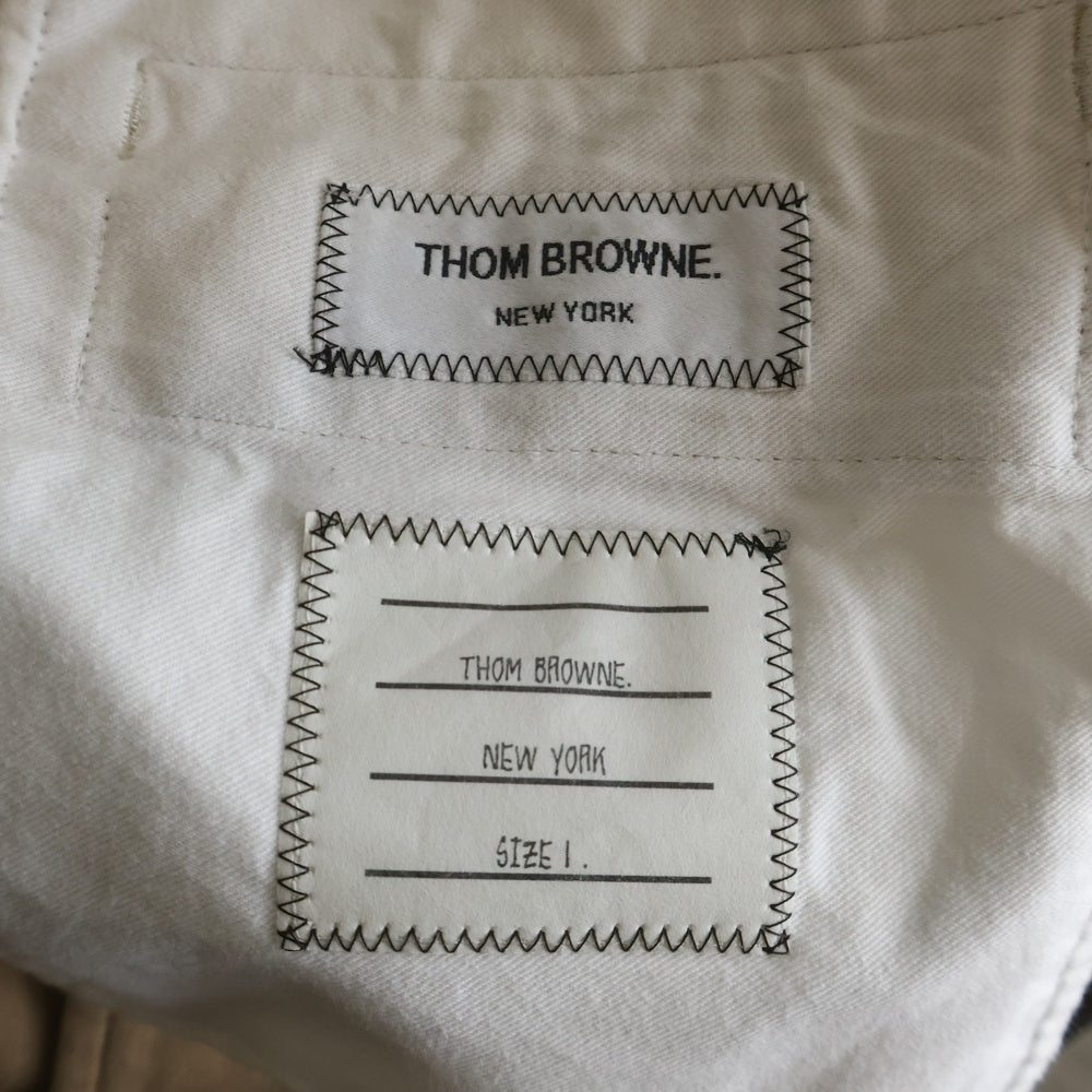 THOM BROWNE(トムブラウン) Khaki Cotton Zip Fly Dress Pants ジップフライ コットンパンツ ベージュ MTU187A00455250