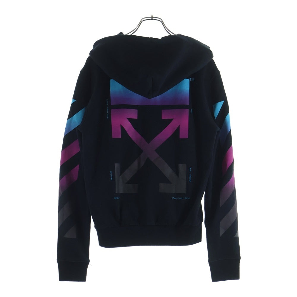 OFF-WHITE(オフホワイト) 18AW Zip Up Hoodie グラデーション ジップアップスウェットパーカー フーディー ブラック OMBE001F18192005