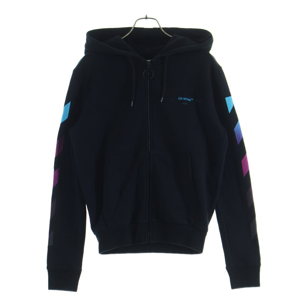 OFF-WHITE(オフホワイト) 18AW Zip Up Hoodie グラデーション ジップアップスウェットパーカー フーディー ブラック OMBE001F18192005