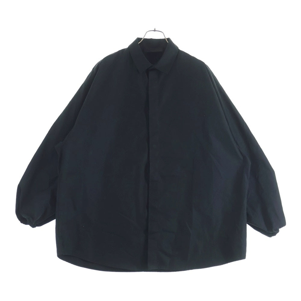 FEAR OF GOD ESSENTIALS(フィアオブゴッド エッセンシャルズ) L/S SHIRT オーバーサイズ 長袖比翼シャツ ブラック