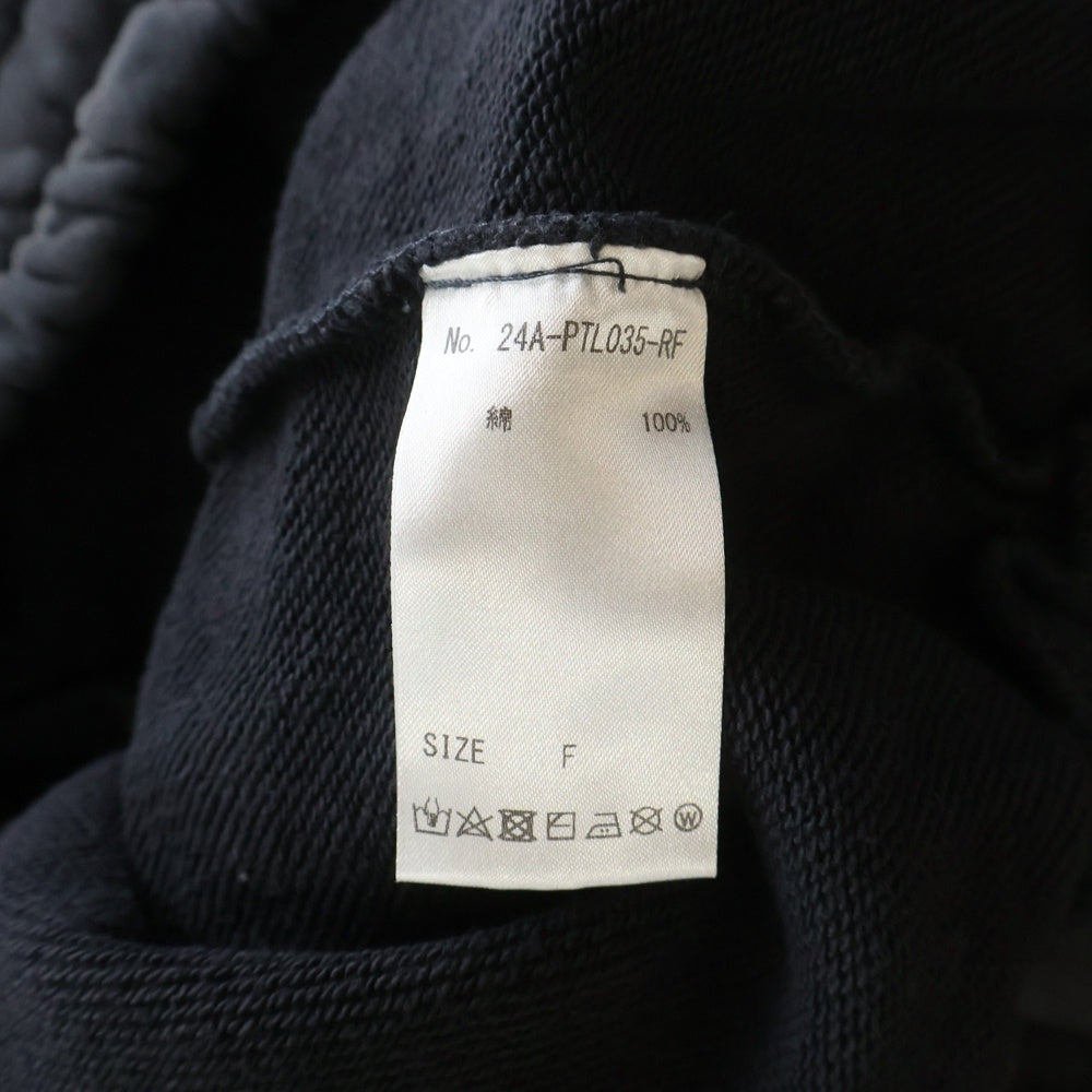 NO BRAND(ノーブランド) FR(13)NDS ダメージ加工 ワイドスウェットパンツ ブラック 24A-PTL035-RF