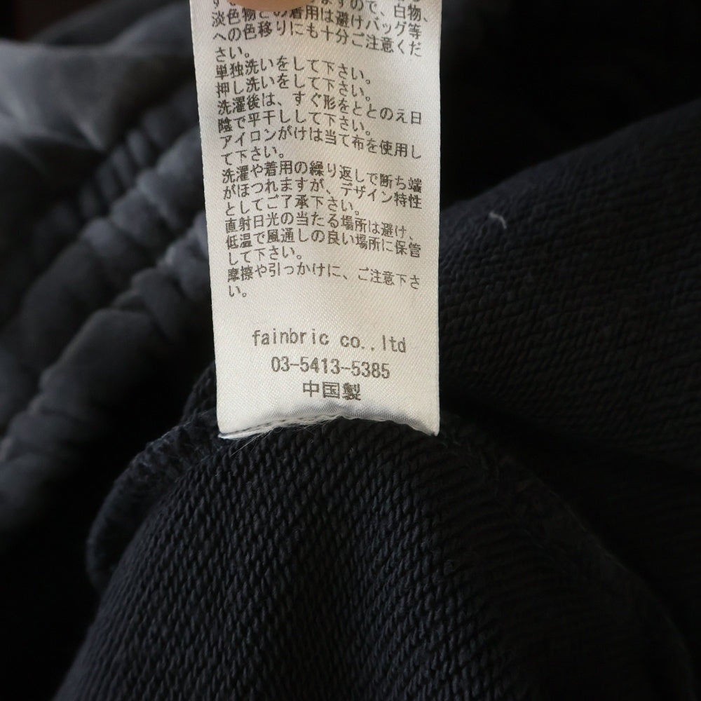 NO BRAND(ノーブランド) FR(13)NDS ダメージ加工 ワイドスウェットパンツ ブラック 24A-PTL035-RF