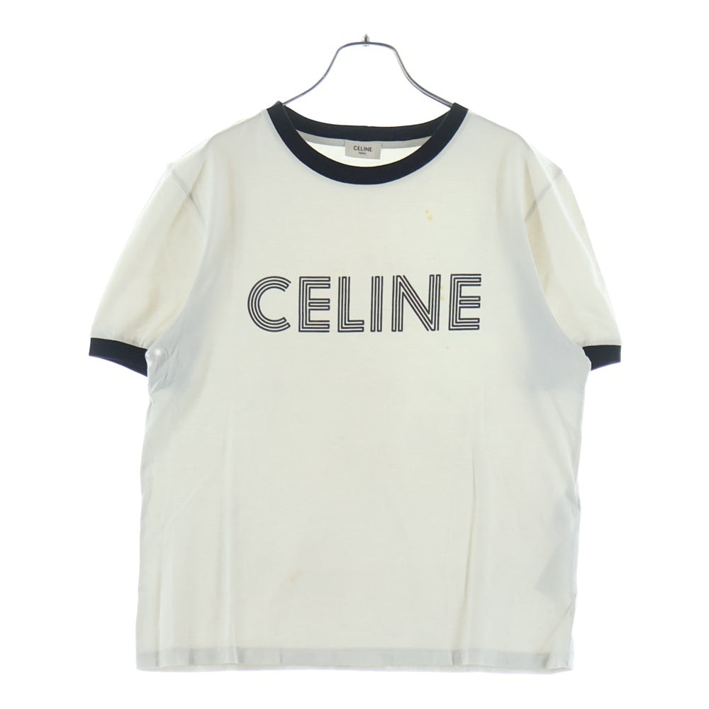 CELINE(セリーヌ) 23AW フロントロゴプリント ルーズ半袖Tシャツ ホワイト 2X49I671Q