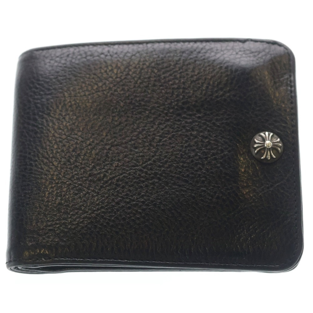 CHROME HEARTS(クロムハーツ) 1SNAP 1スナップ クロス ボールボタン レザーウォレット 財布 ブラック