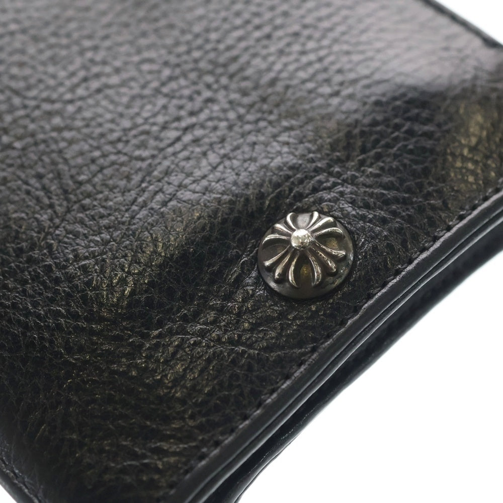 CHROME HEARTS(クロムハーツ) 1SNAP 1スナップ クロス ボールボタン レザーウォレット 財布 ブラック