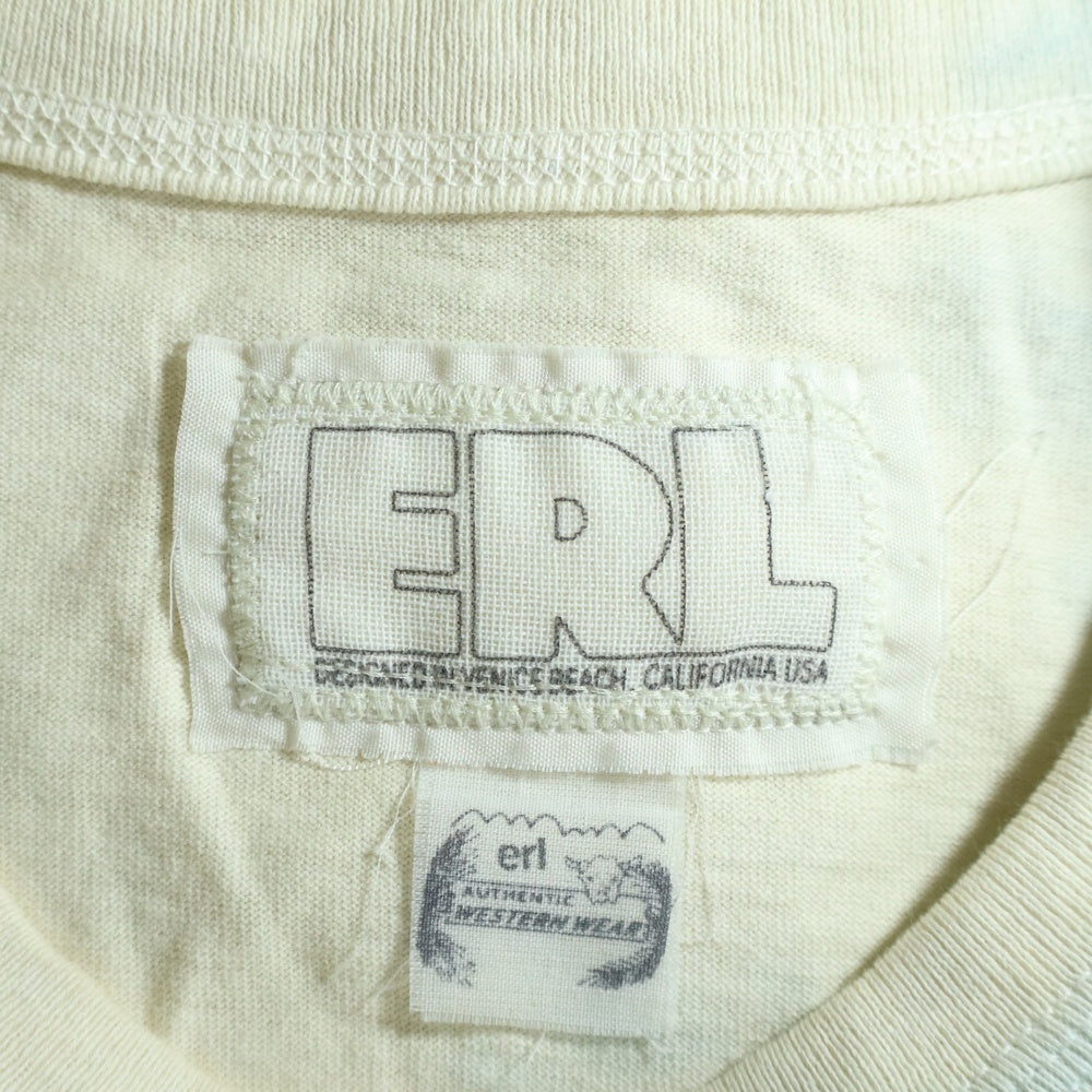 ERL(イーアールエル) 25AW Rocker T-Shirt グラフィック半袖Tシャツ アイボリー
