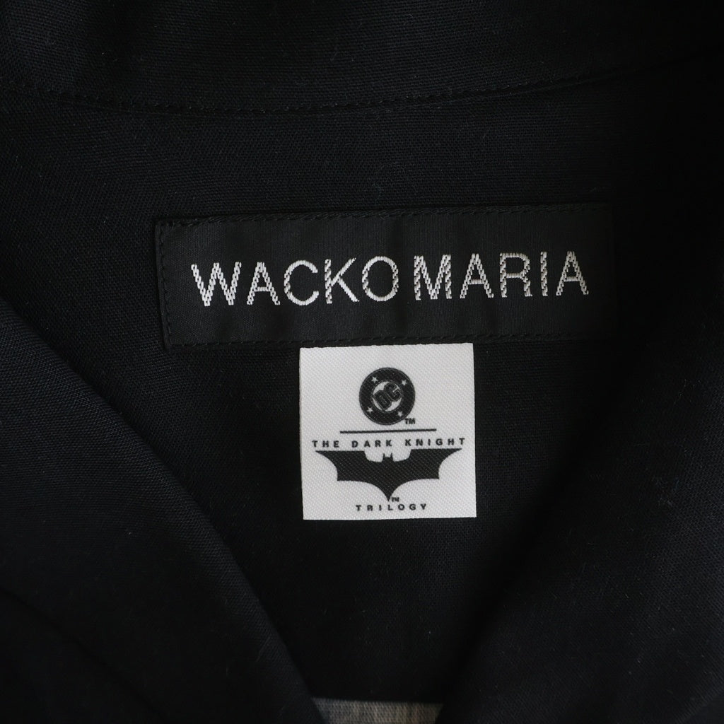 WACKO MARIA(ワコマリア) 25AW ×THE DARK KNIGHT TRILOGY L/S HAWAIIAN SHIRT TYPE-1 TDKT-WM-HI06 ダークナイト・トリロジー ジョーカー総柄プリント 長袖ハワイアンシャツ ブラック