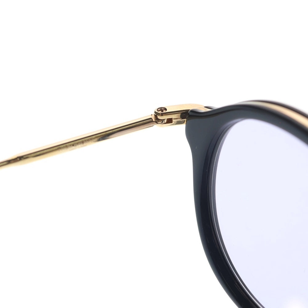 THOM BROWNE(トムブラウン) ウェリントン型 K12テンプル カラーサングラス 眼鏡 アイウェア ブラック/ゴールド TB-011A-46