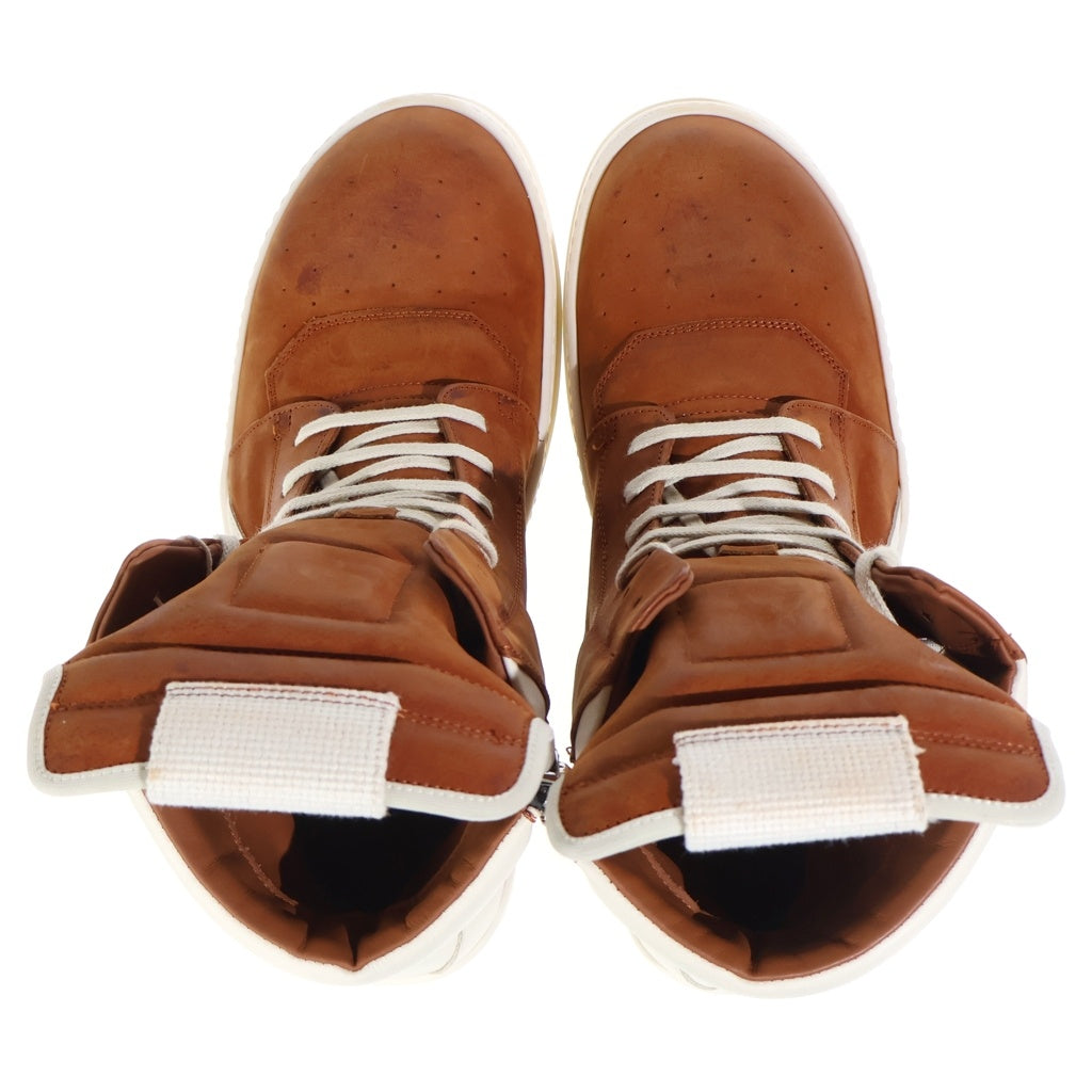 Rick Owens(リックオウエンス) GEOBASKET ジオバスケット レザーハイカットスニーカー ブラウン RP01D2894-LBKLCO