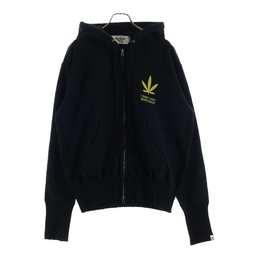 Perfect Ribs(パーフェクトリブス) ×A LOVE MOVEMENT KEEP CALM Basic Zip Hoodie ア ラブ ムーブメント ベーシック ジップアップスウェットパーカー フーディー ブラック PR534035A