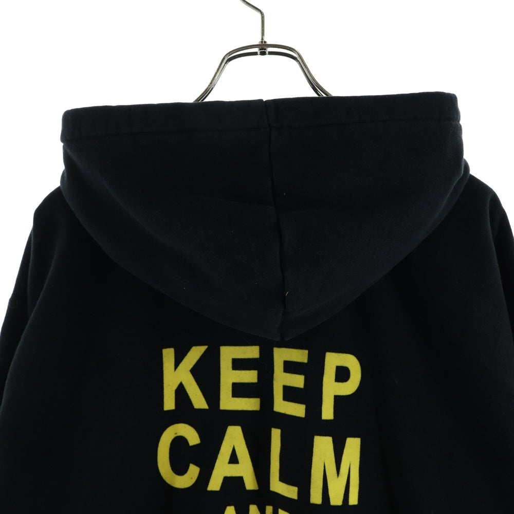 Perfect Ribs(パーフェクトリブス) ×A LOVE MOVEMENT KEEP CALM Basic Zip Hoodie ア ラブ ムーブメント ベーシック ジップアップスウェットパーカー フーディー ブラック PR534035A