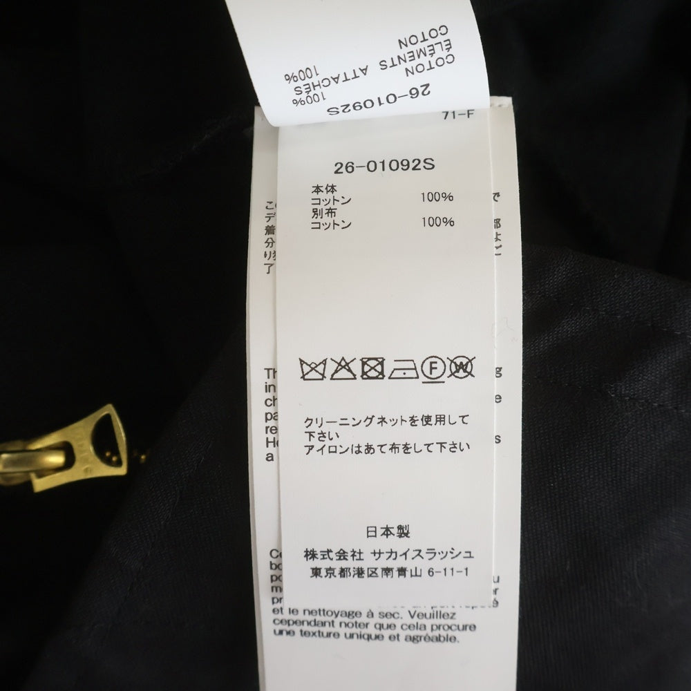 Sacai(サカイ) 26SS ×Carhartt WIP T-Shirt カーハート 半袖Tシャツ ブラック 26-01092S