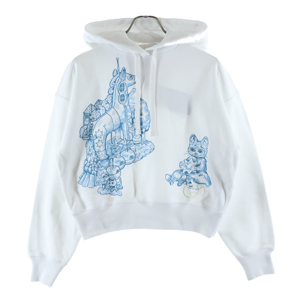 GUCCI(グッチ) Higuchi Yuko Hoodie 日本限定 ヒグチユウコ ロゴ刺繍プルオーバースウェットパーカー フーディー ホワイト 853426 XJHUG レディース