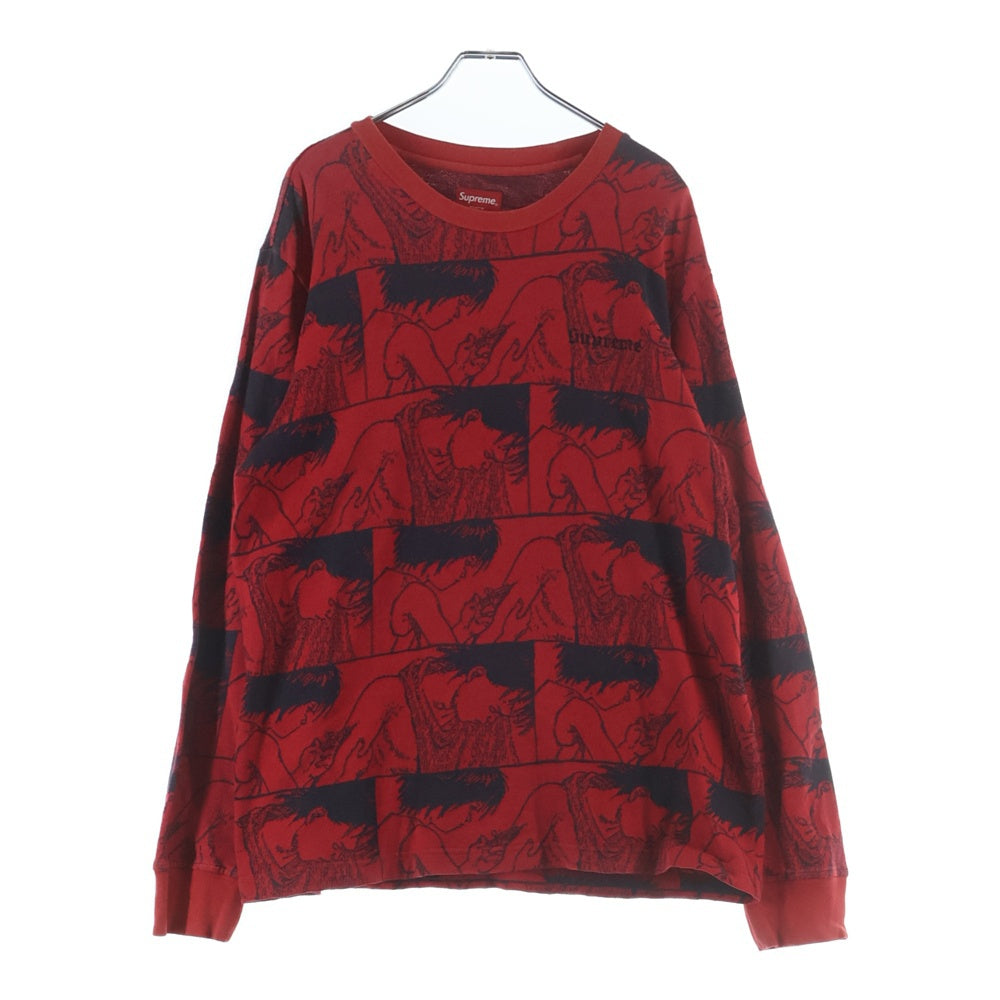SUPREME(シュプリーム) 17AW AKIRA Syringe Jacquard L/S Top アキラ シリンジ ジャガード 長袖Tシャツ ロンT レッド