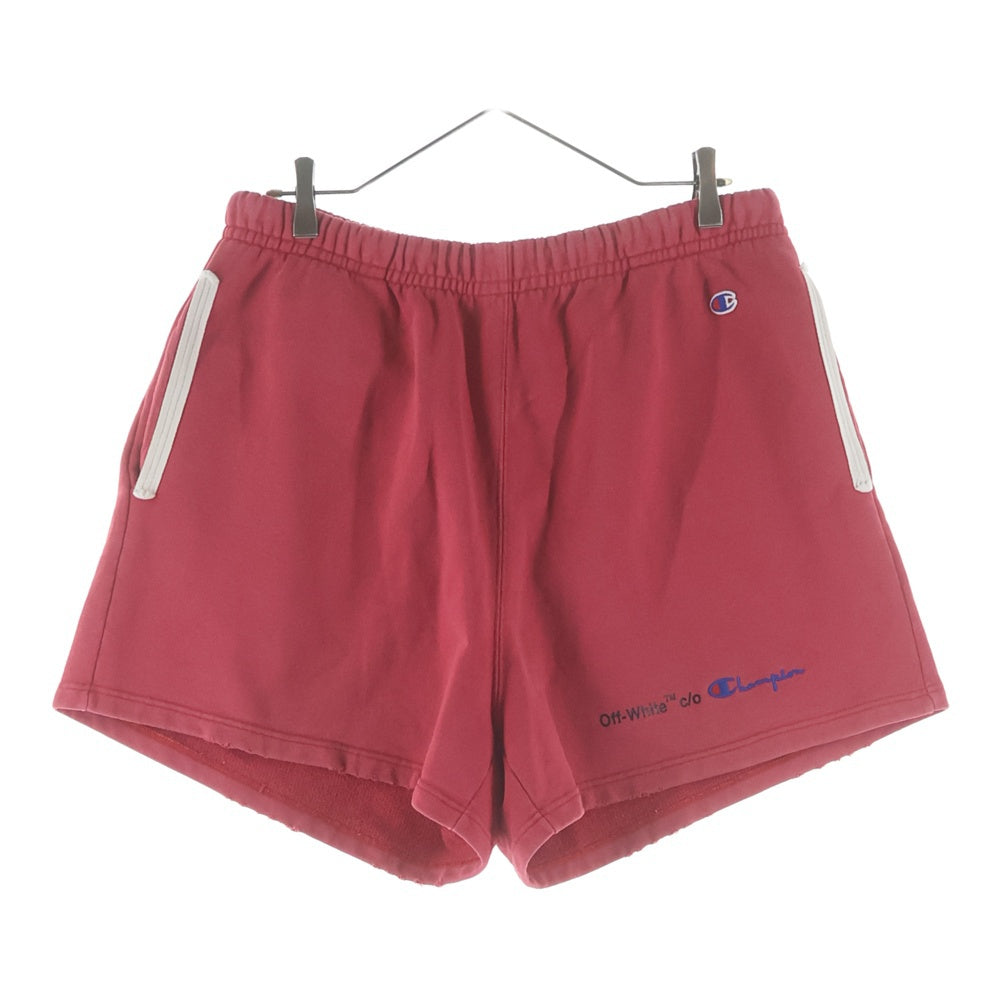 OFF-WHITE(オフホワイト) 18SS ×Champion Sweat Half Pants チャンピオン スウェットハーフパンツ ショーツ レッド OMCI001S18875048