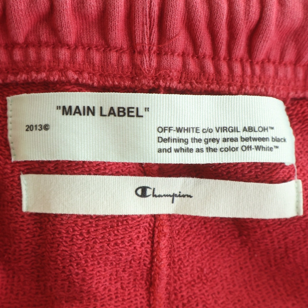 OFF-WHITE(オフホワイト) 18SS ×Champion Sweat Half Pants チャンピオン スウェットハーフパンツ ショーツ レッド OMCI001S18875048