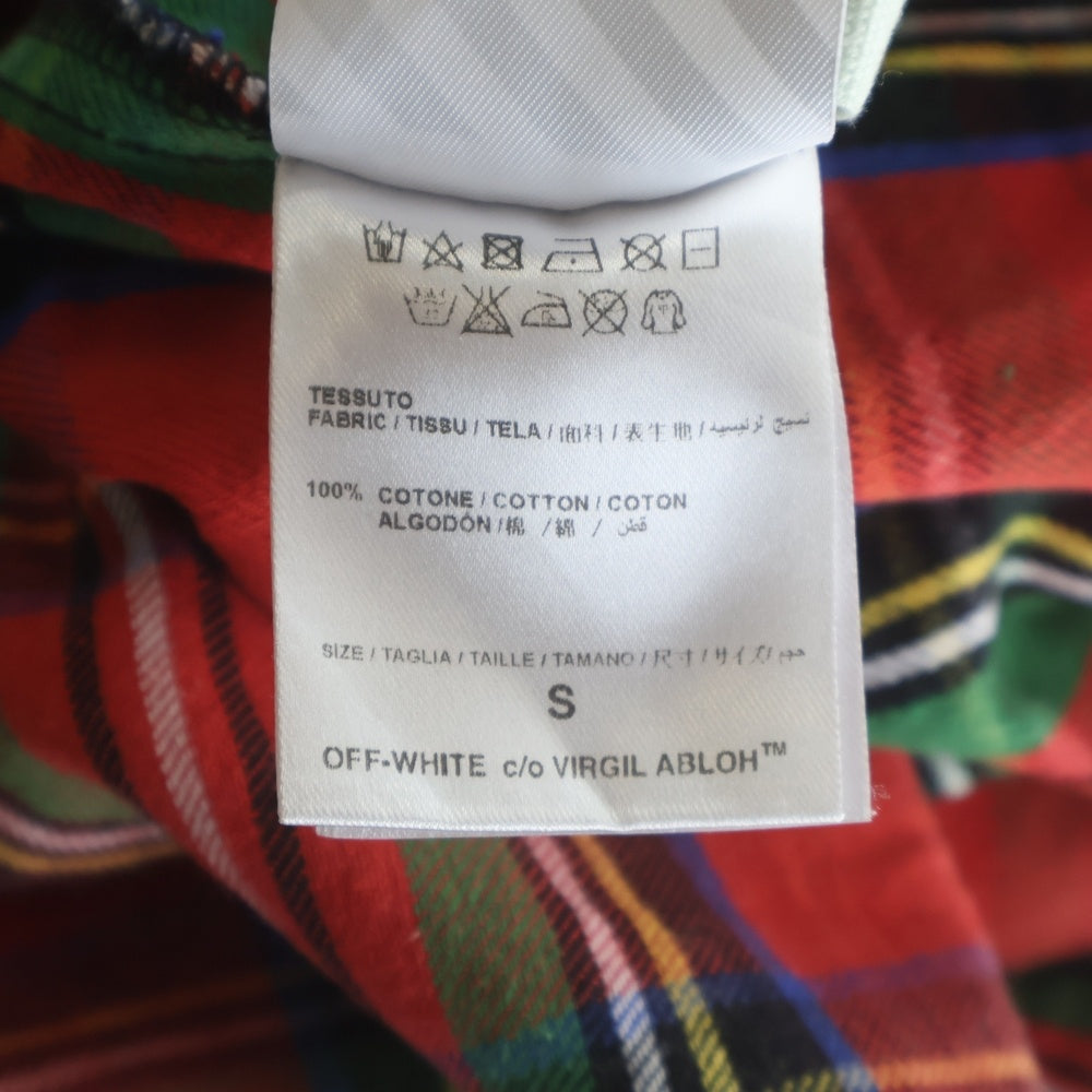 OFF-WHITE(オフホワイト) 17SS Spray Check Shirt スプレーロゴ 長袖チェックシャツ レッド