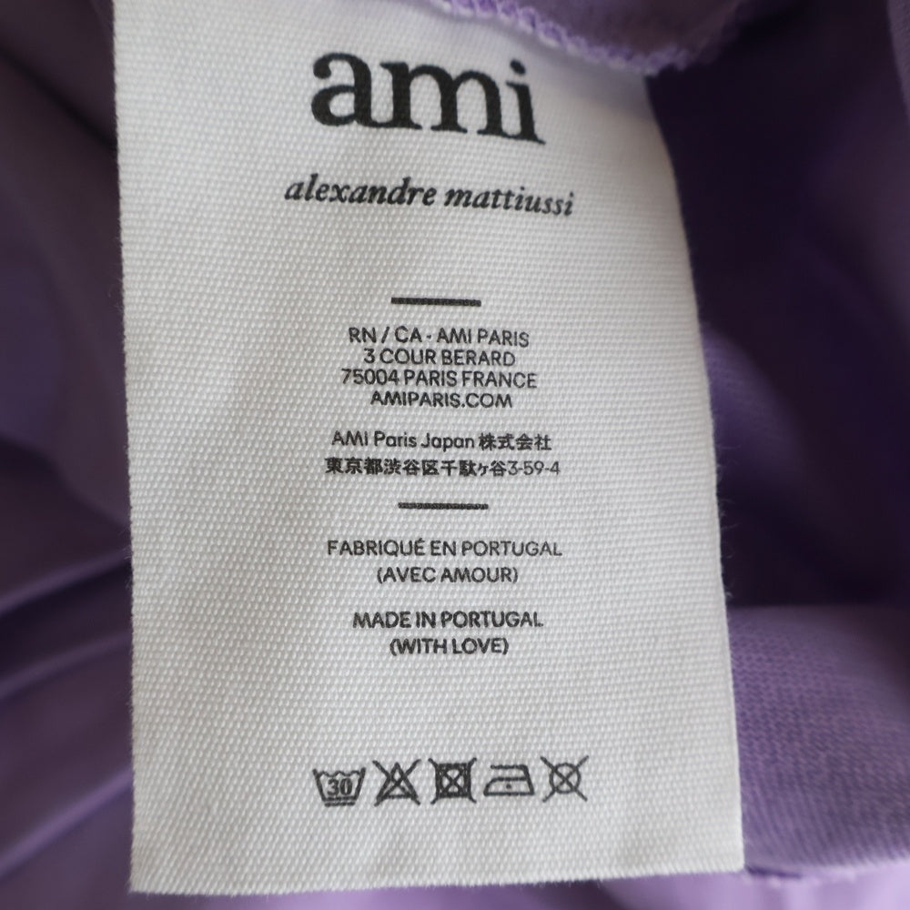 AMI Alexandre Mattiussi(アミアレクサンドルマテュッシ) T-Shirt ハートロゴ刺繍 半袖Tシャツ パープル E21FJ128.726
