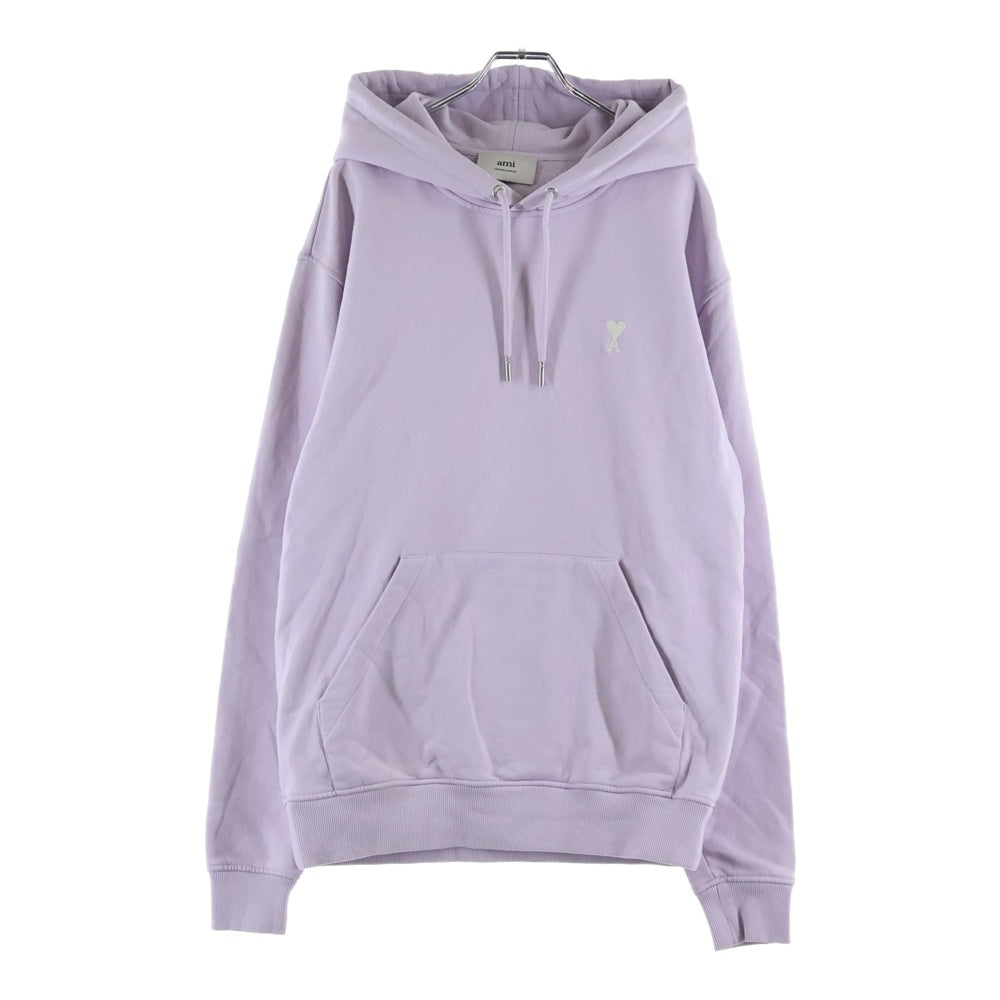 AMI Alexandre Mattiussi(アミアレクサンドルマテュッシ) Hoodie ハートロゴ刺繍 プルオーバースウェットパーカー フーディー パープル HSW260.730