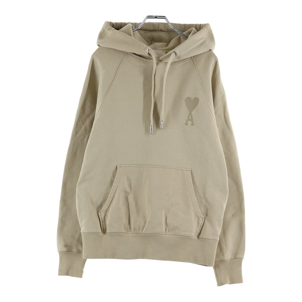 AMI Alexandre Mattiussi(アミアレクサンドルマテュッシ) Hoodie ハートロゴ刺繍 プルオーバースウェットパーカー フーディー ベージュ E22USW202.747