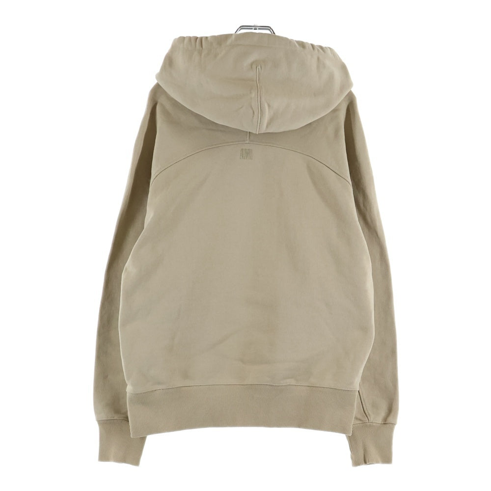 AMI Alexandre Mattiussi(アミアレクサンドルマテュッシ) Hoodie ハートロゴ刺繍 プルオーバースウェットパーカー フーディー ベージュ E22USW202.747