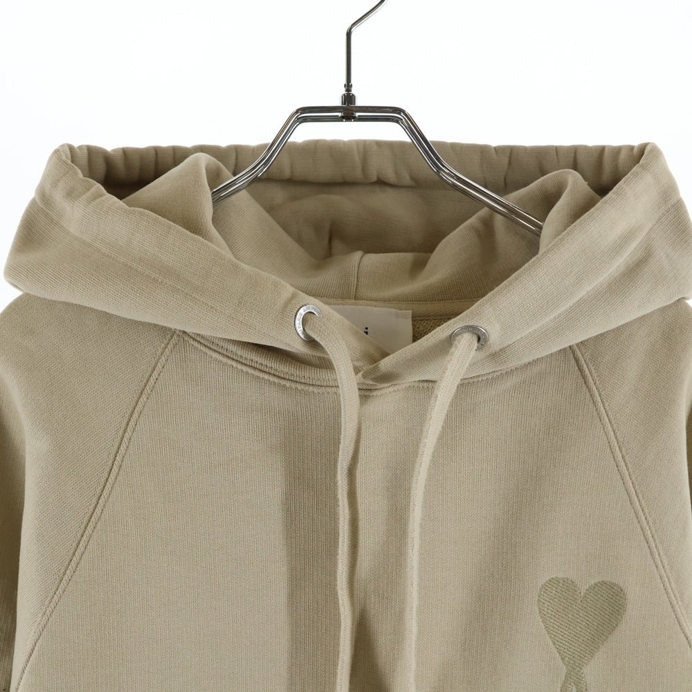 AMI Alexandre Mattiussi(アミアレクサンドルマテュッシ) Hoodie ハートロゴ刺繍 プルオーバースウェットパーカー フーディー ベージュ E22USW202.747