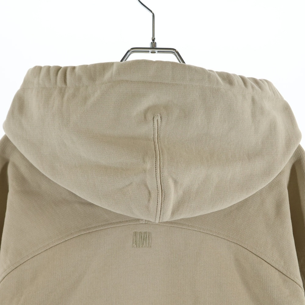 AMI Alexandre Mattiussi(アミアレクサンドルマテュッシ) Hoodie ハートロゴ刺繍 プルオーバースウェットパーカー フーディー ベージュ E22USW202.747
