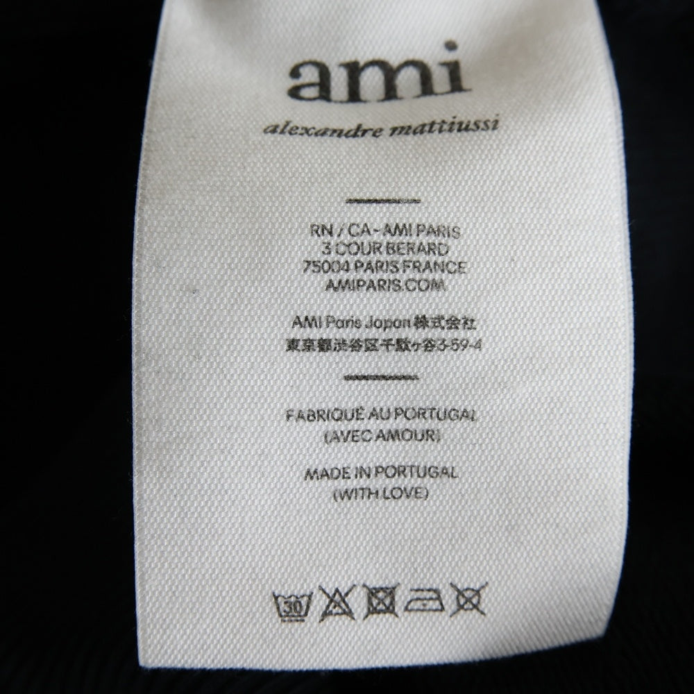 AMI Alexandre Mattiussi(アミアレクサンドルマテュッシ) Swaetshirt ロゴプリント クルーネックスウェットトレーナー ブラック USW010.747