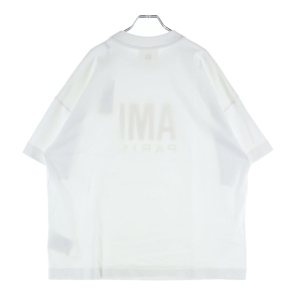 AMI Alexandre Mattiussi(アミアレクサンドルマテュッシ) Oversized T-Shirt フロントロゴ オーバーサイズ 半袖Tシャツ ホワイト H21HJ112.701