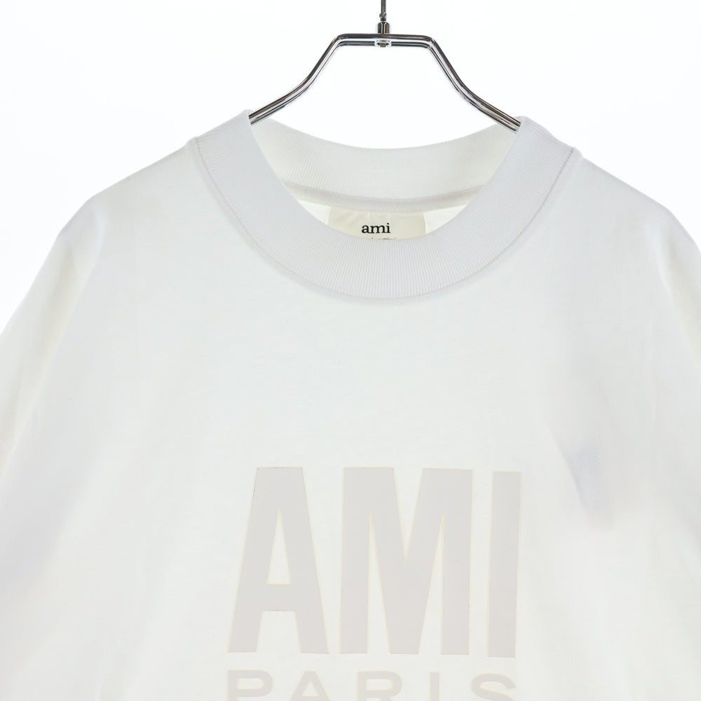 AMI Alexandre Mattiussi(アミアレクサンドルマテュッシ) Oversized T-Shirt フロントロゴ オーバーサイズ 半袖Tシャツ ホワイト H21HJ112.701