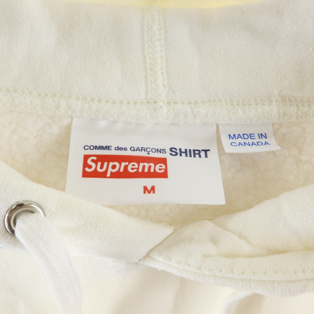 SUPREME(シュプリーム) 17AW Comme Des Garcons SHIRT Box Logo Hooded Sweatshirt コムデギャルソン シャツ ボックスロゴ プルオーバースウェットパーカー フーディー ホワイト