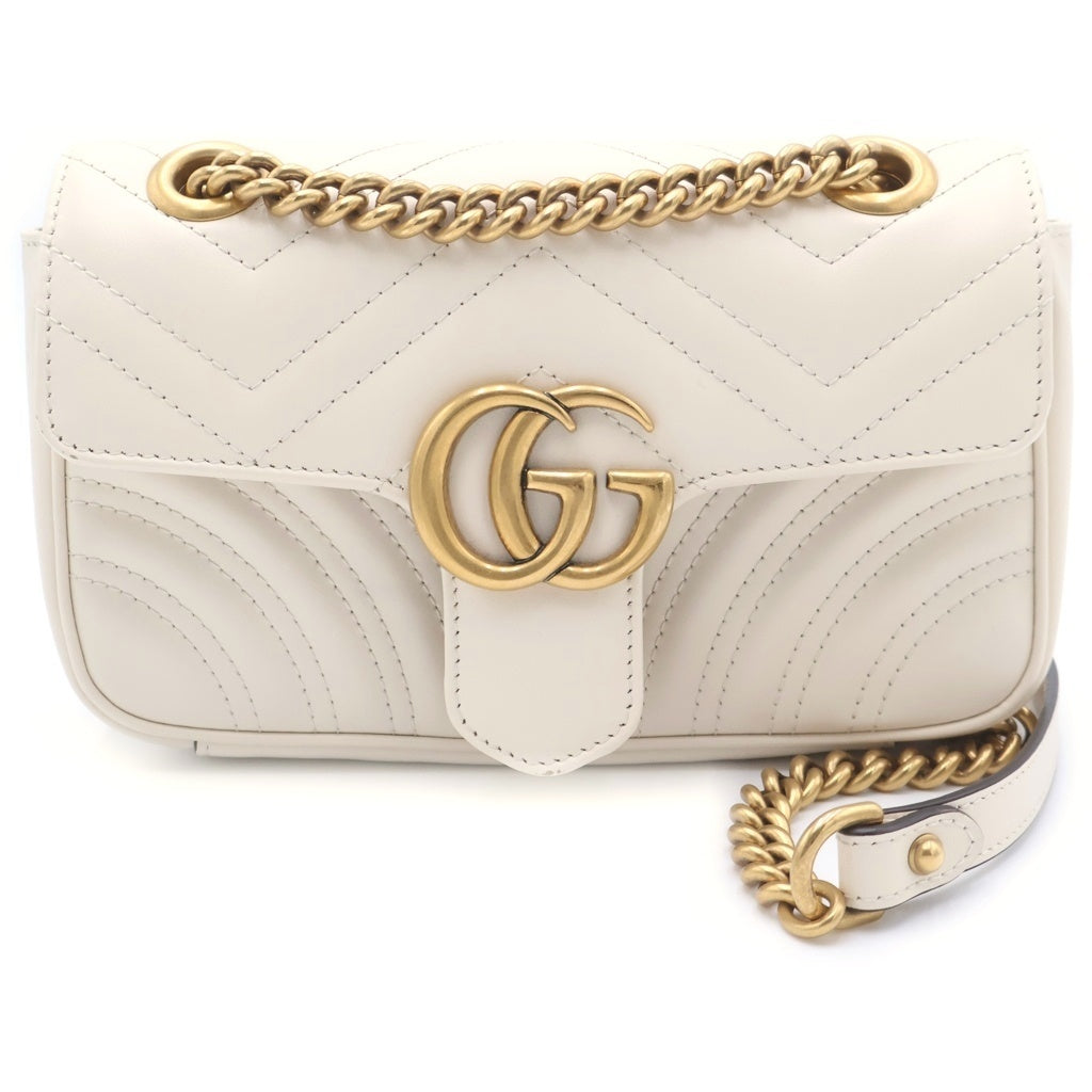 GUCCI(グッチ) GG Marmont Quilting Shoulder Bag GGマーモント キルティングショルダーバッグ ベージュ 446744 レディース