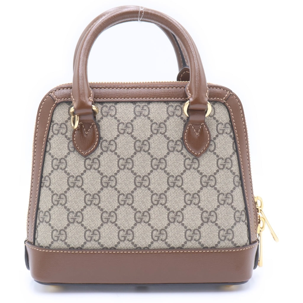 GUCCI(グッチ) Horsebit 1955 Mini Top Handle Bag GGスプリーム ホースビット ミニトップハンドバッグ ショルダーバッグ ベージュ 640716 レディース