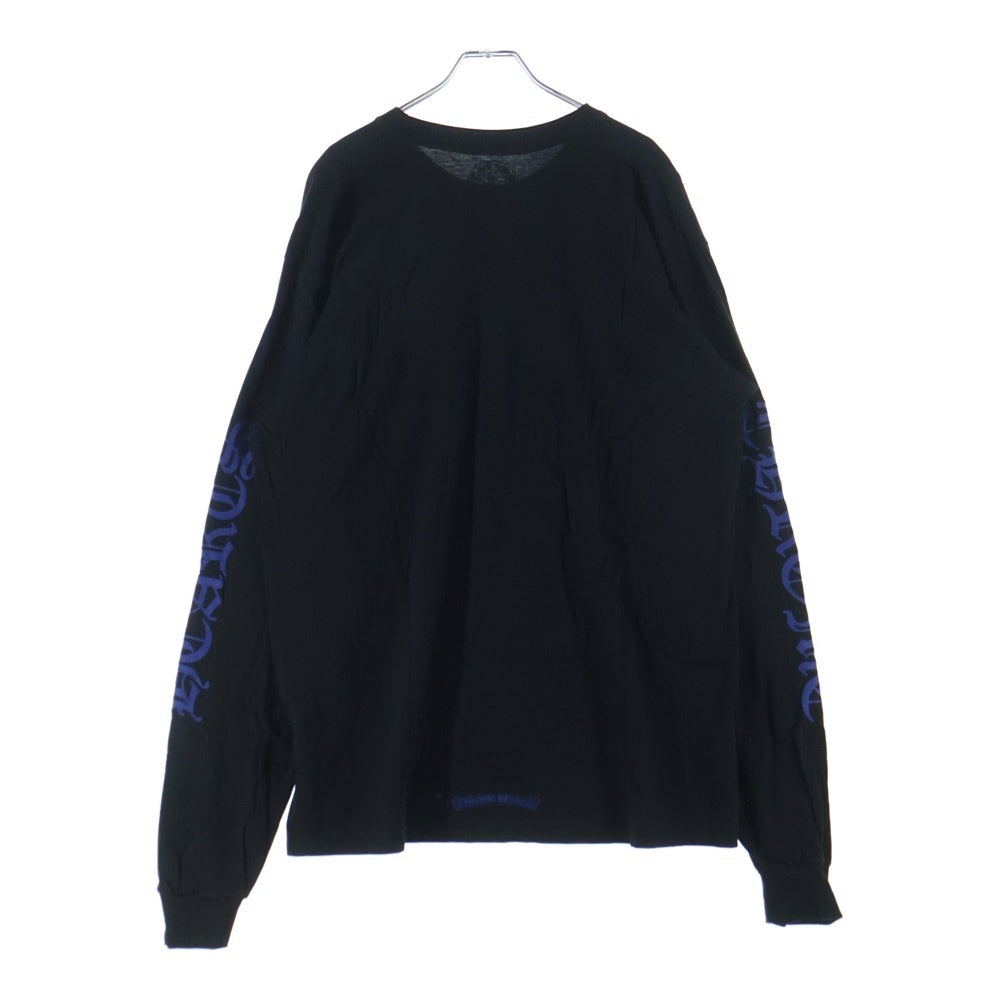 CHROME HEARTS(クロムハーツ) CH L/S T-SHIRT ネックロゴ 長袖Tシャツ ロンT ブラック/ブルー