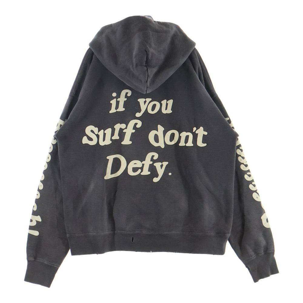 SAINT MICHAEL(セントマイケル) 21AW ×WIND AND SEA WS HOODIE ウィンダンシー ダメージ加工 プルオーバースウェットパーカー フーディー グレー SM-A21-0000-066
