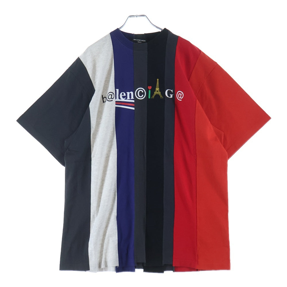 BALENCIAGA(バレンシアガ) 20SS T-Shirt 青山限定 再構築オーバーサイズ半袖Tシャツ マルチ 661591 TKVB2